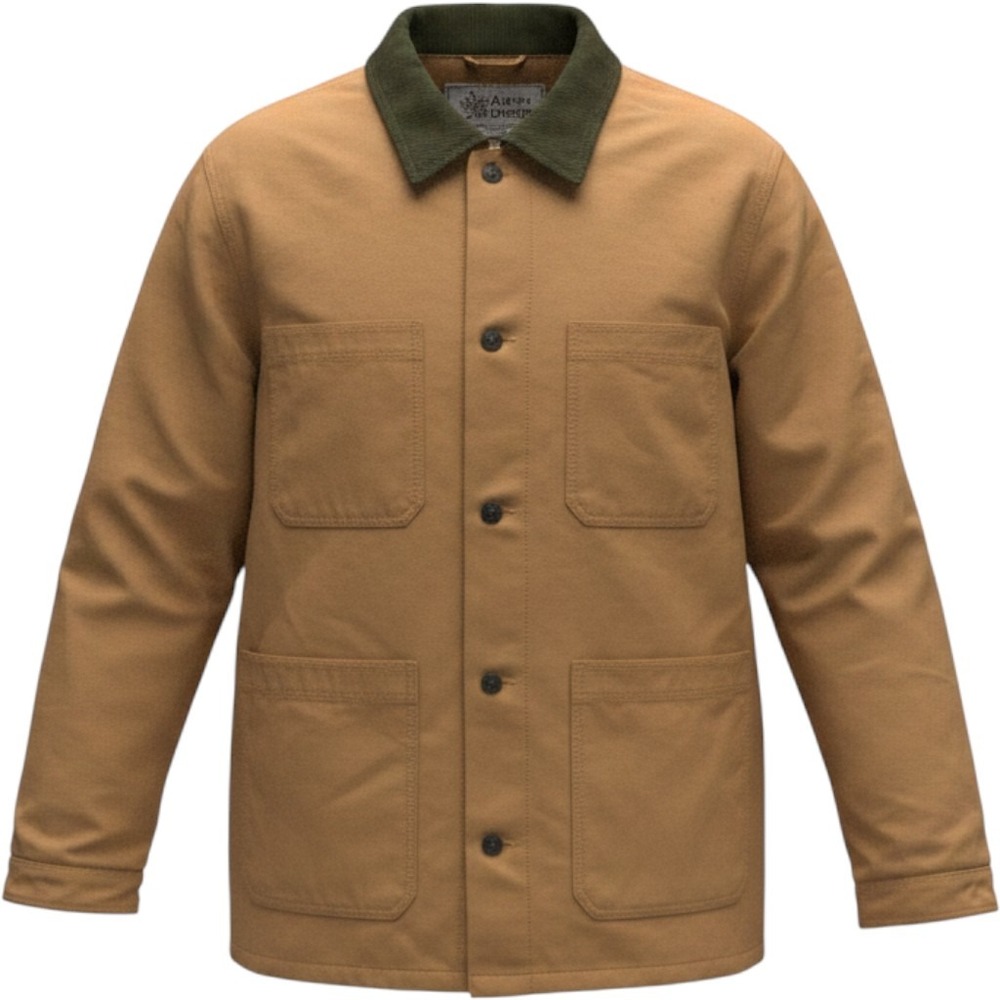 Alpine Design Mens XXL AD Chore Jacket Brown Khaki Organic Cotton Canvas NWT